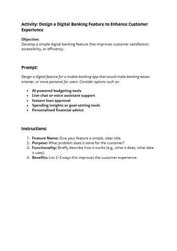 Practical Exercise – Design a Digital Solution​
